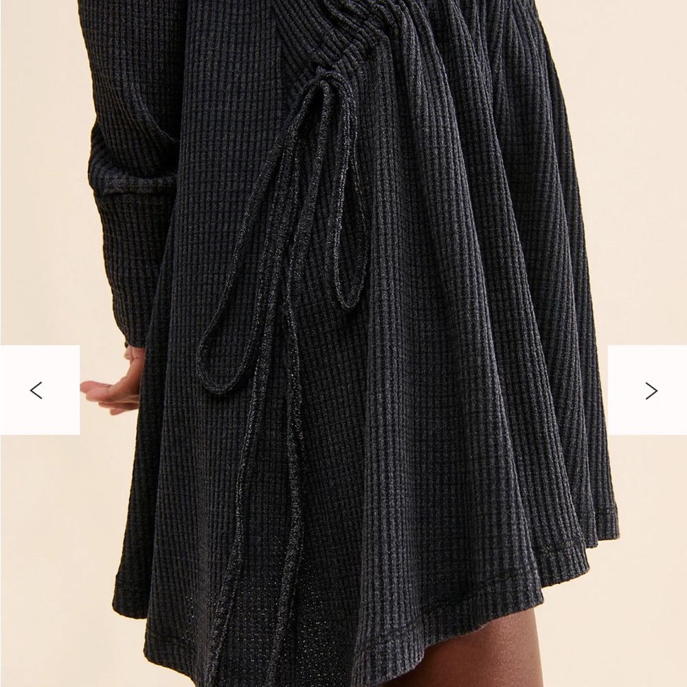 NWOT Free People Josie Waffle Knit Asymmetrical Dress - Picture 4 of 9